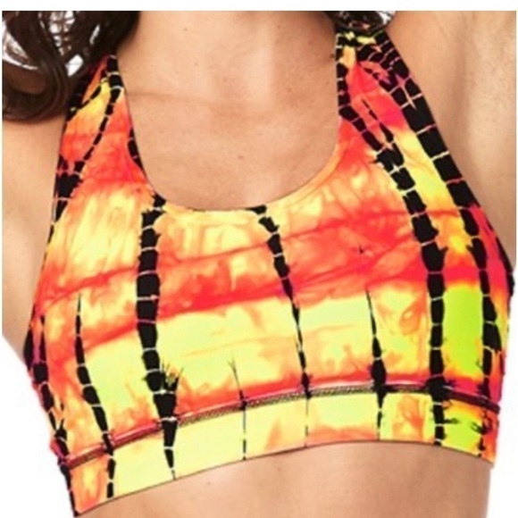 Zumba Tie Dye For Zumba Capri Leggings & Sport Bra Set Medium - Oh Orange NWT - Picture 5 of 16